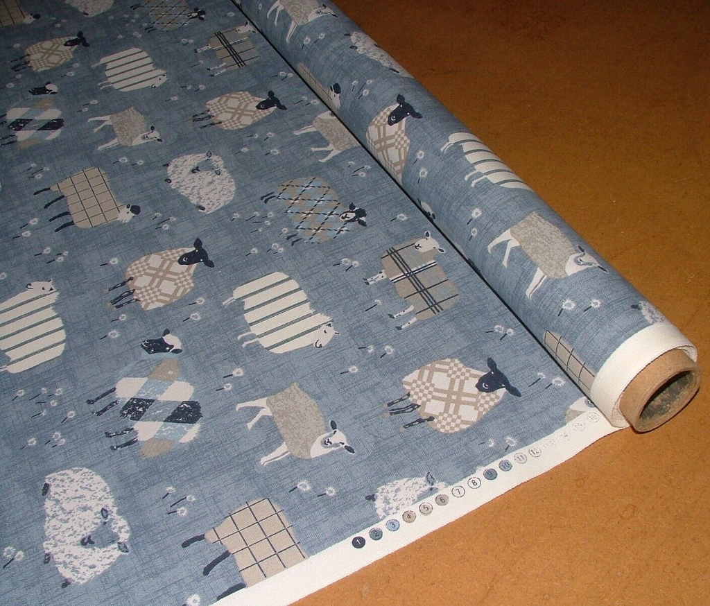 3.3 Metre iLiv Baa Baa Denim 100% Cotton Fabric Cushion Curtain Upholstery