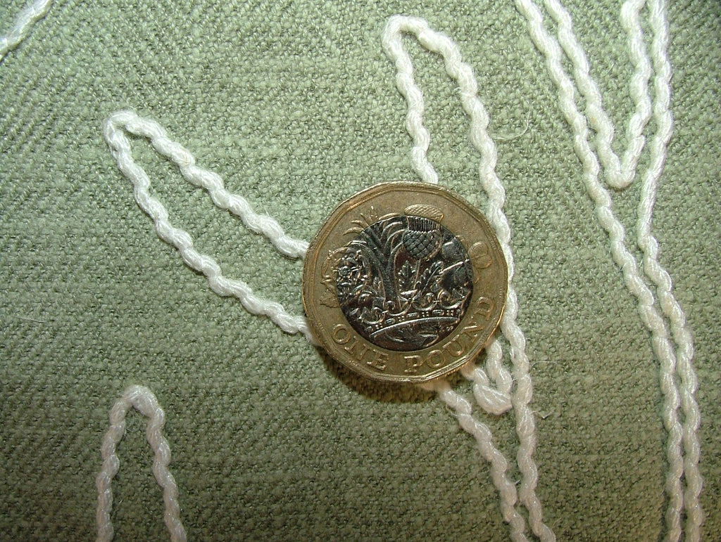 1 Metre iLiv Twig Sage Embroidered Fabric Curtain Blind Upholstery Cushion7