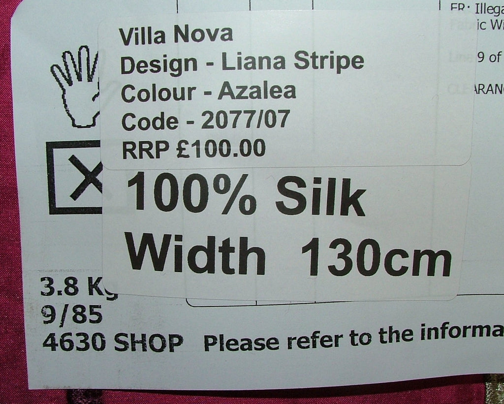 Romo Silk Curtain Fabric Azalea Soft Furnishing RRP £2600.00 - 26 Metre Roll12