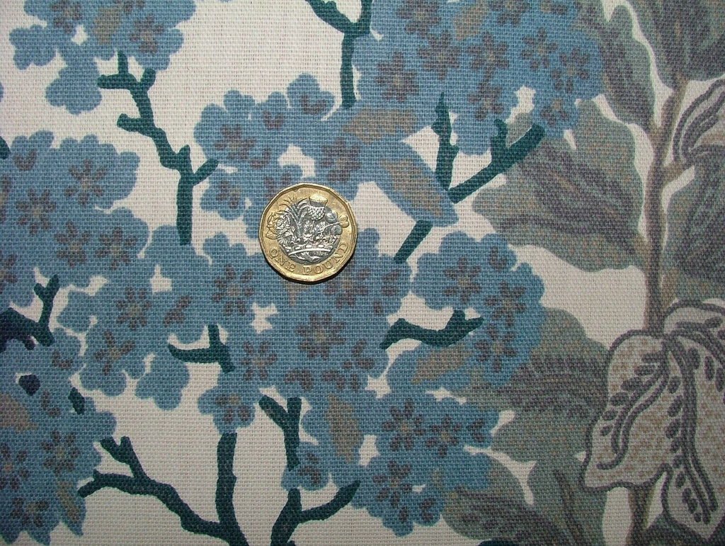 2.3 Metres iLiv Avar Delft Blue Woven Cotton Fabric Cushion Curtain Upholstery