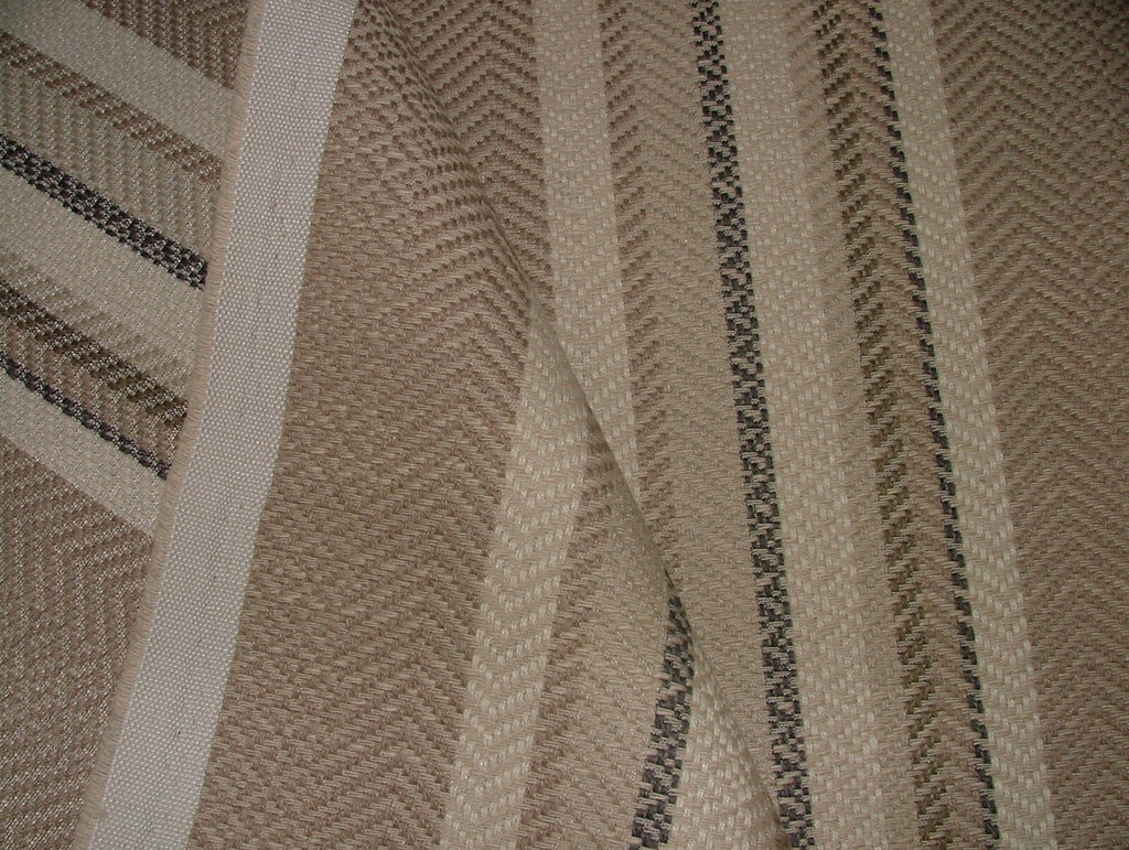 iLiv Thick Woven Curtain Fabric 2.2 Metre Indus Almond Stripe Upholstery Cushion1