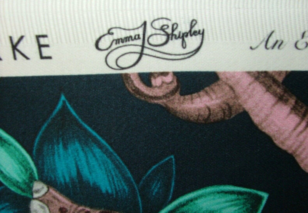 Emma J Shipley Fabric Zambezi Navy Cotton Curtain Upholstery Cushion Fabric