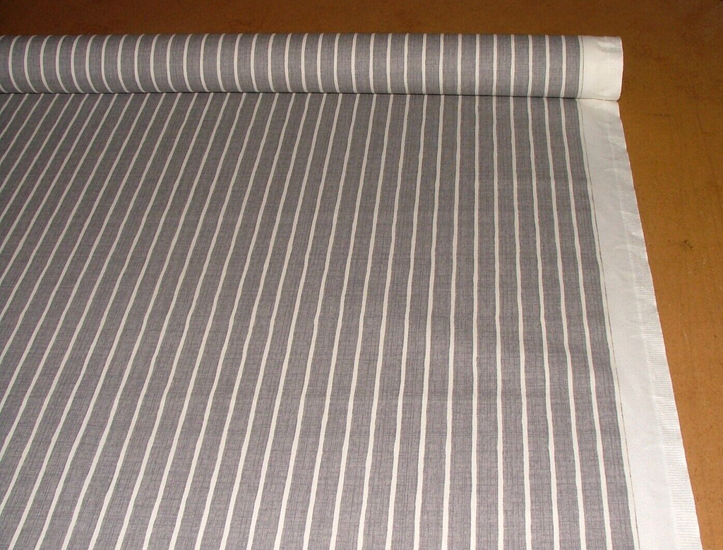 3.3 Metres iLiv Pencil Stripe Pewter Cotton Fabric Cushion Curtain Upholstery