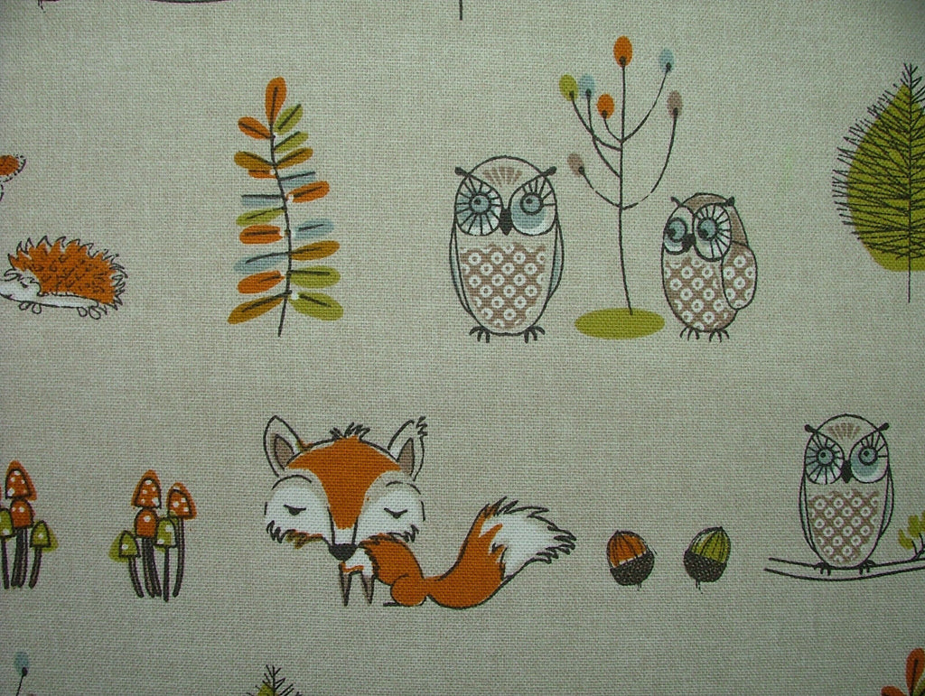 Fryetts Woodland Fox Multi Cotton Curtain Upholstery Cushion Roman Blind Fabric