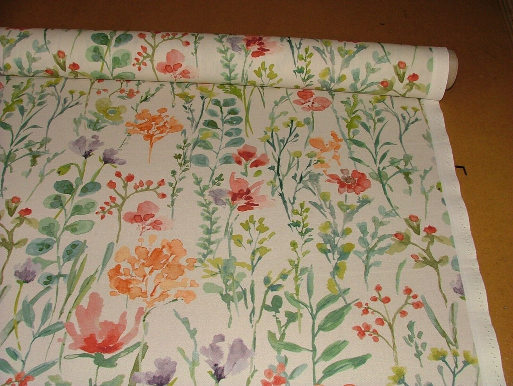 4.3 Metres iLiv Wild Flowers Clementine Cotton Fabric Cushion Curtain Upholstery