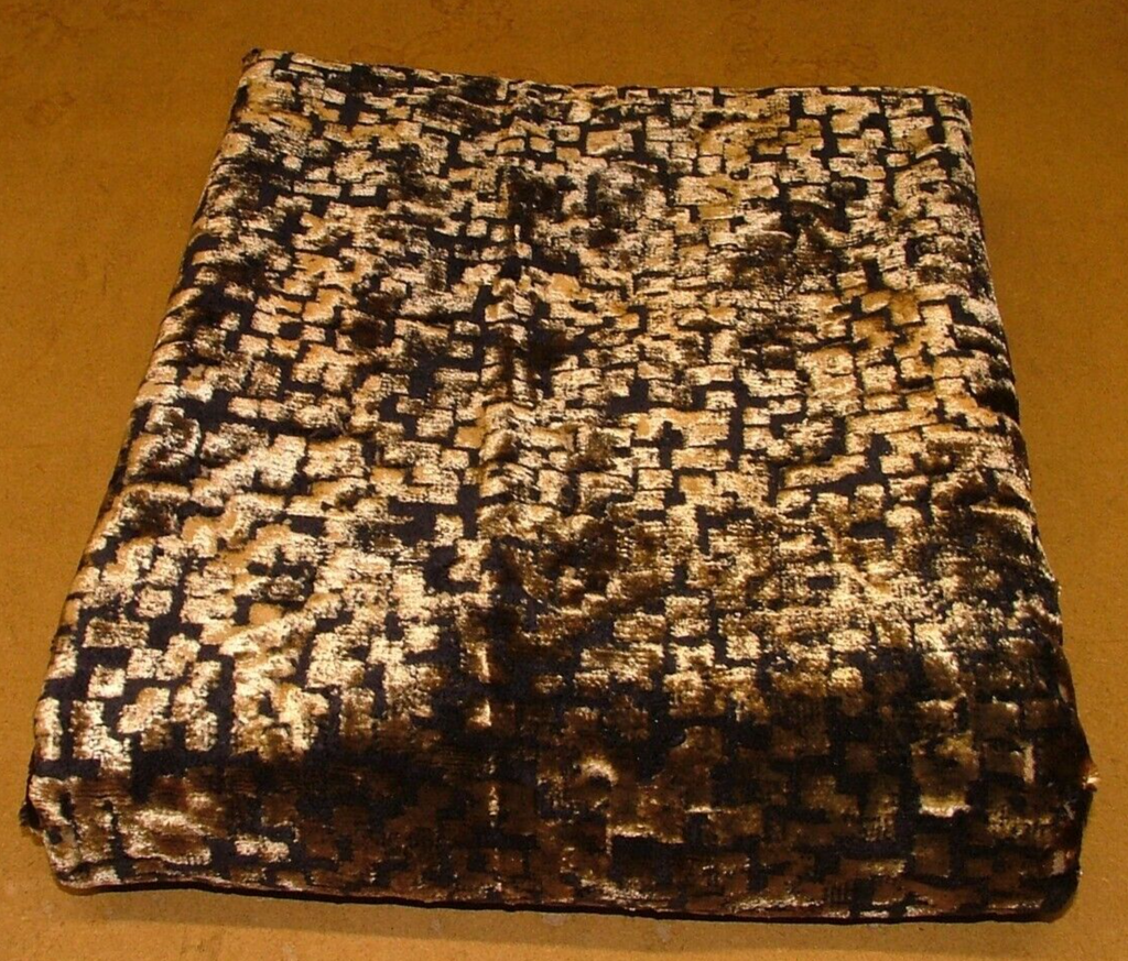 1.25 Metres Romo Gold And Black Velvet Fabric Upholstery Cushion Use