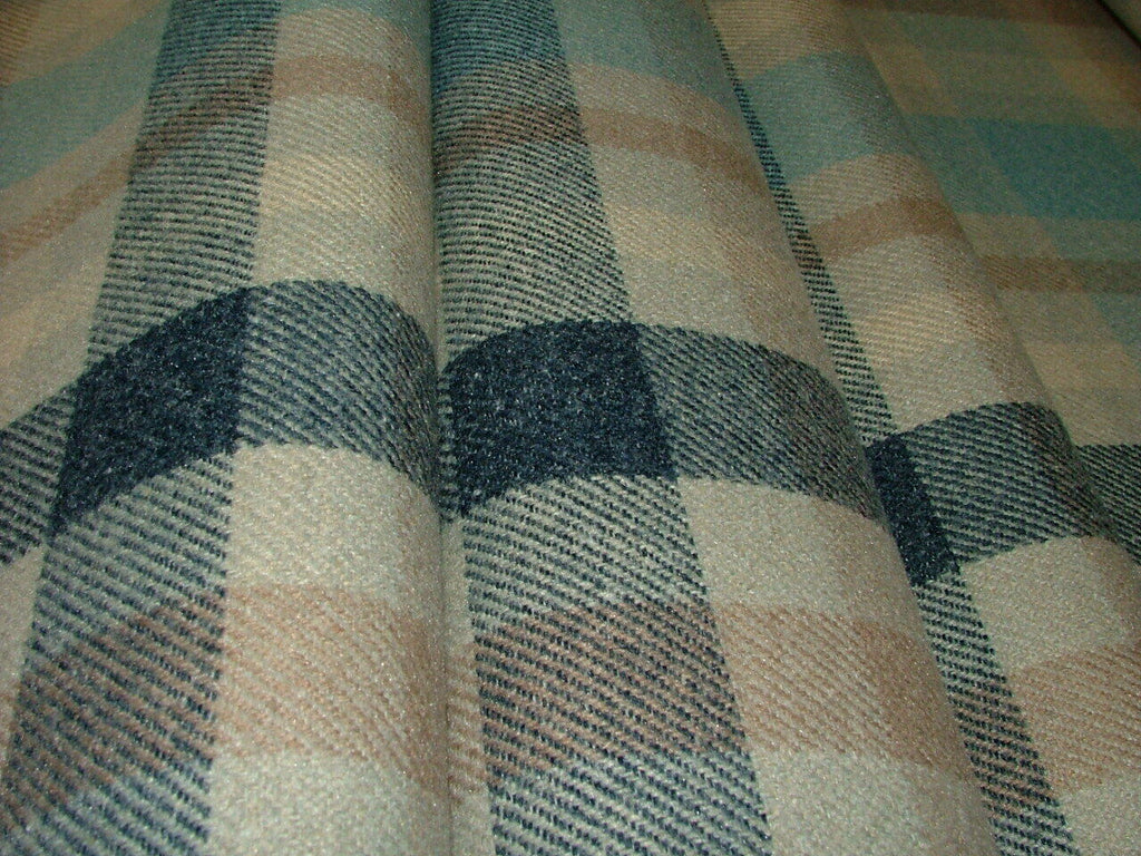 Tobermory Cornflower Wool Effect Thick Tartan Upholstery Curtain Cushion Fabric