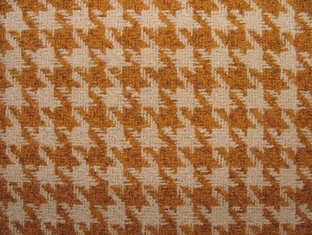 2 Metres iLiv Houndstooth Mustard FR Upholstery Fabric Cushion Upholstery