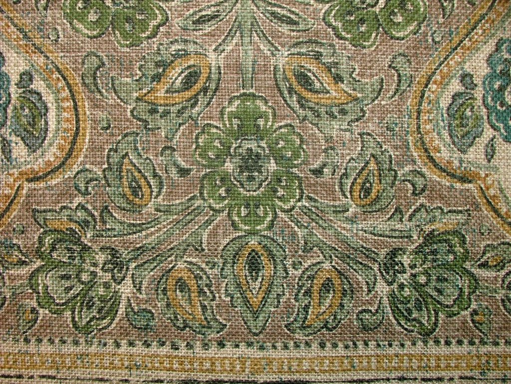 1 Metre Sari Turmeric Linen Blend Fabric - Curtain Upholstery Cushion Headboards6