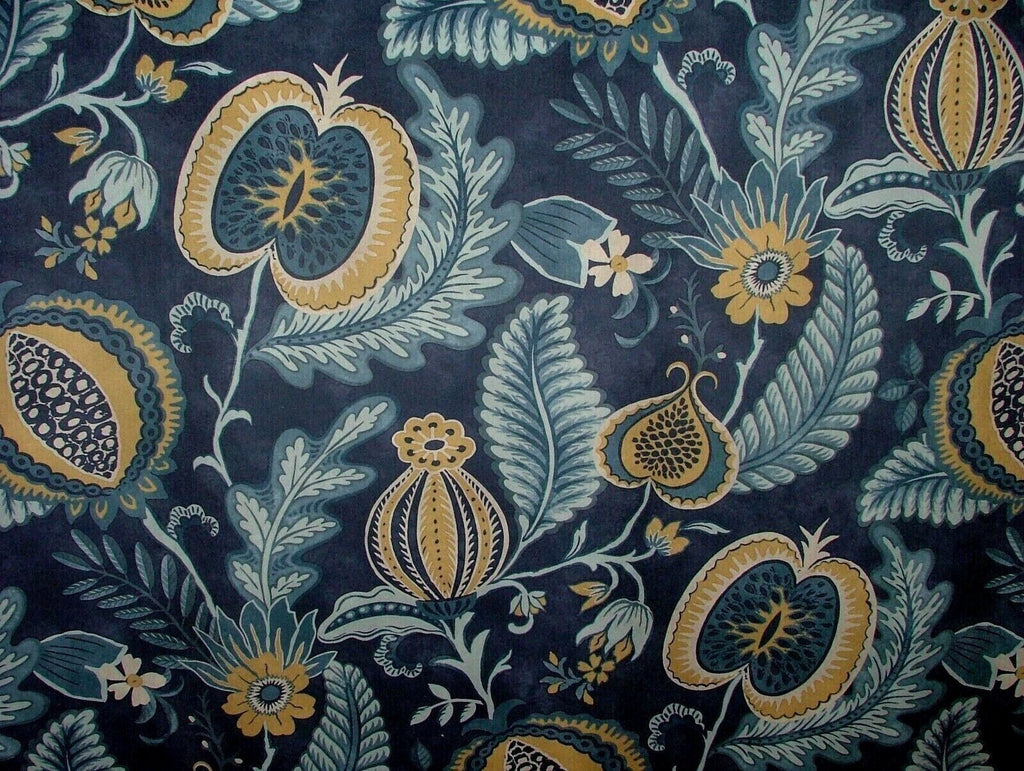 Arts And Crafts Pomegranate Navy Blue Velvet Fabric Curtain Upholstery Cushion