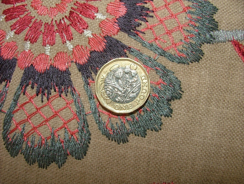 Embroidered Curtain iLiv Fabric 4 Metres Ophelia Cranberry Upholstery Cushion11