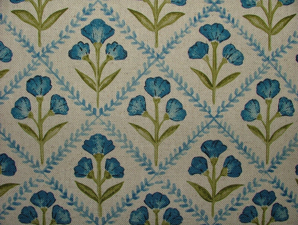 Devonshire Floral Linen Blend Fabric Curtain Cushion Upholstery Blinds Craft Use
