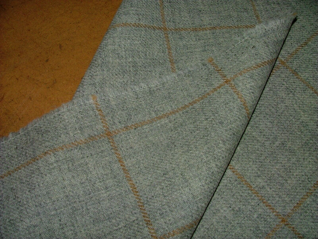 100% Shetland Wool Torbeg Grey Tartan Check Upholstery Curtain Cushion Fabric