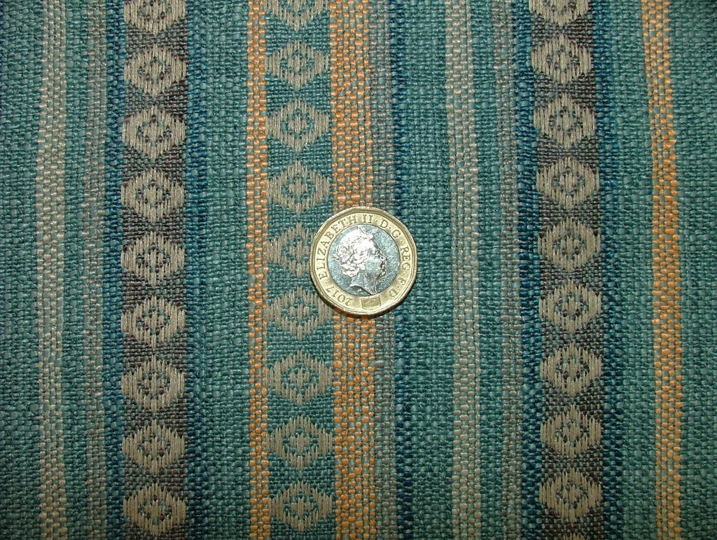 1 Metre iLiv Nalanda Teal Woven Jacquard Curtain Upholstery Cushion Fabric6
