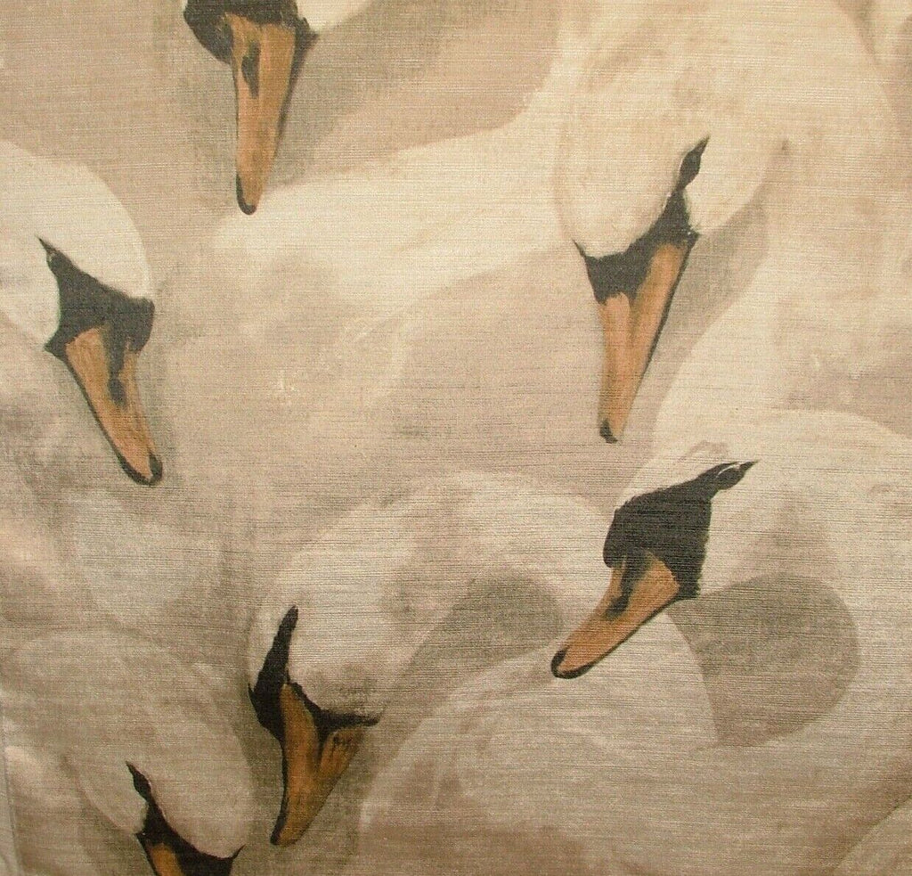 Majestic Swans Sand Extra Thick Velvet Fabric Curtain Upholstery Cushion Use