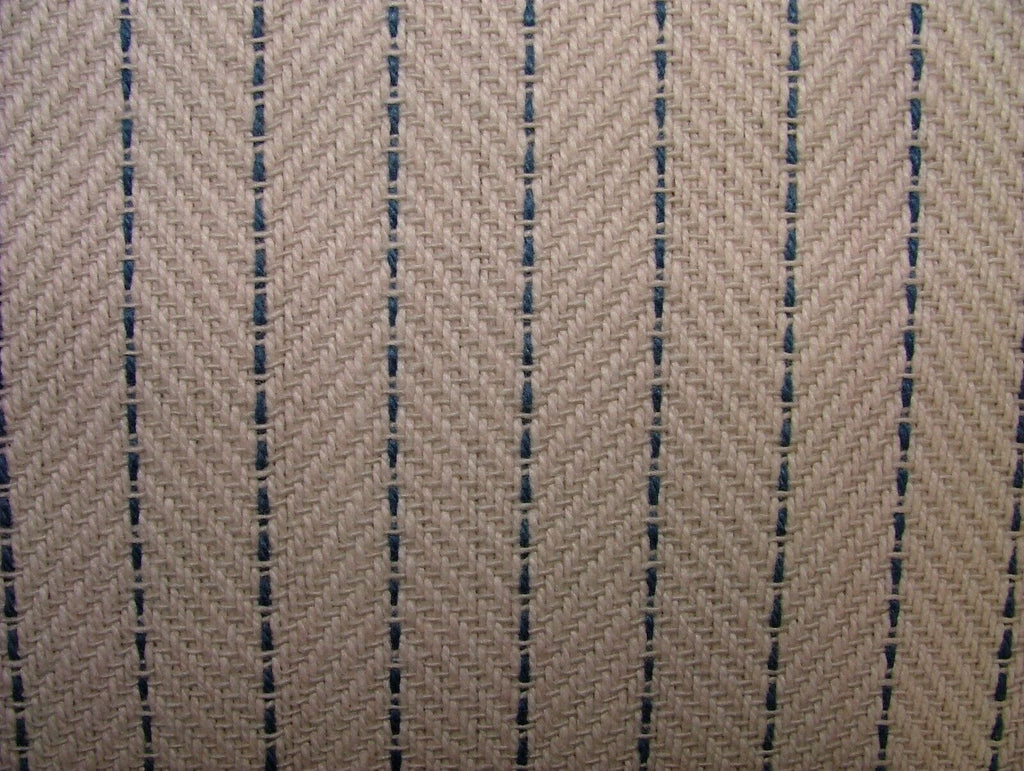 3.4 Metre Kingfisher Herringbone Stripe Cotton Fabric Curtain Upholstery Cushion