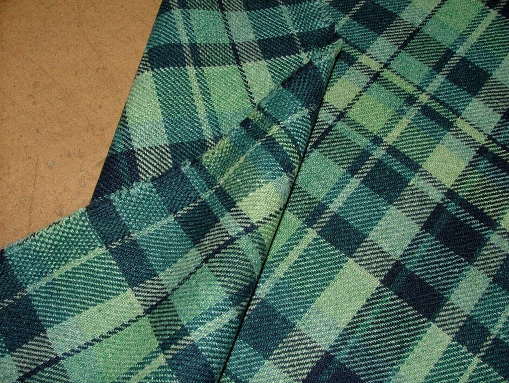 Ocean Highland Wool Blend Tartan Check Upholstery Grade Curtain Cushion Fabric