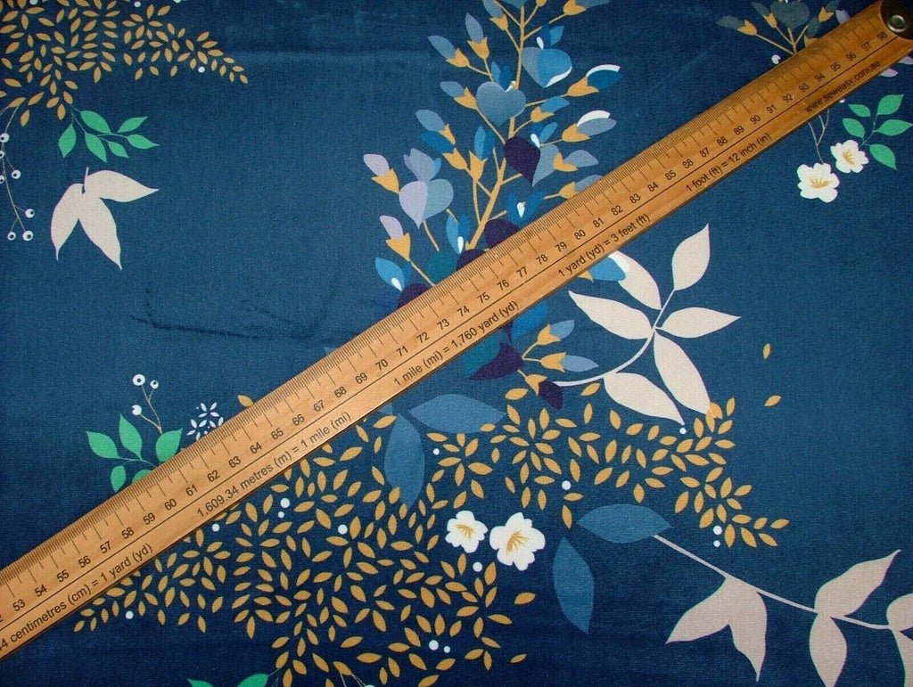 Sara Miller Wisteria Navy Velvet Fabric Velvet Fabric Curtain Upholstery Cushion