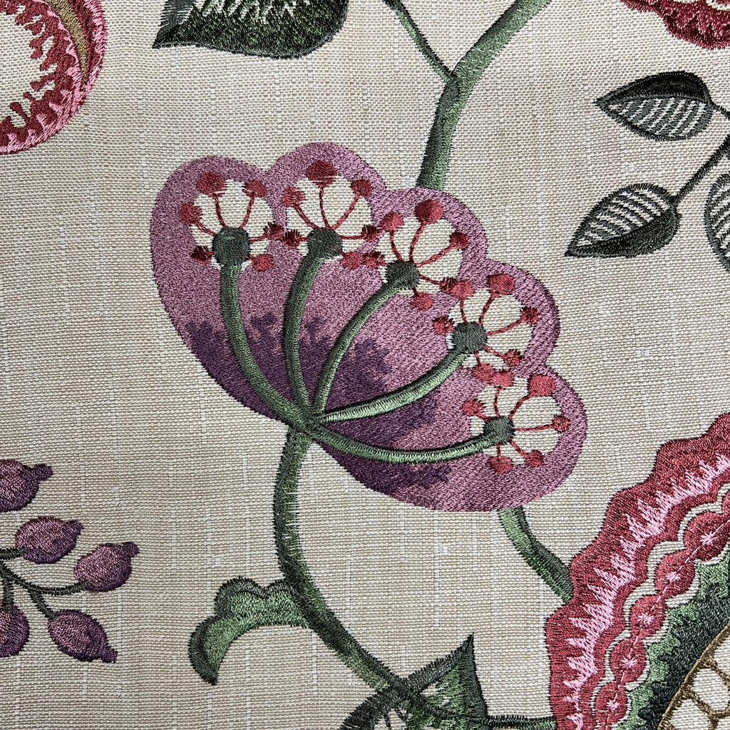 1.9 Metres iLiv Figs & Strawberry Thistle Embroidered Fabric Curtain Upholstery