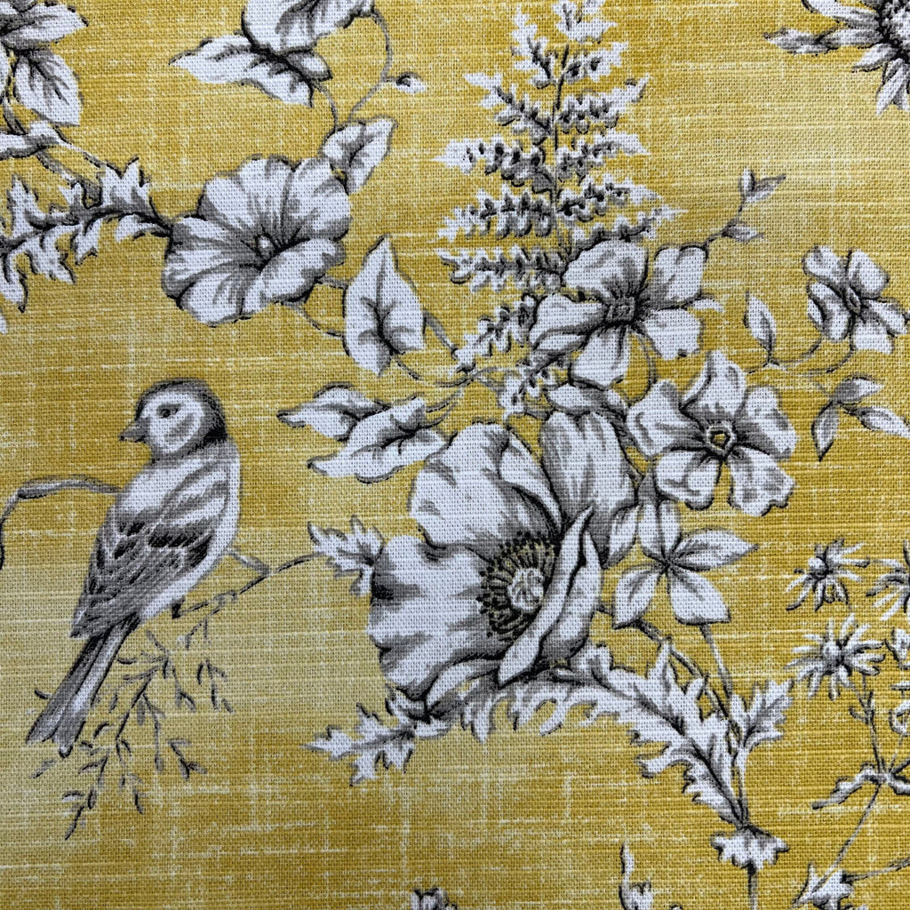 2m iLiv Finch Toile Buttercup Cotton Curtain Upholstery Cushion Blind Fabric