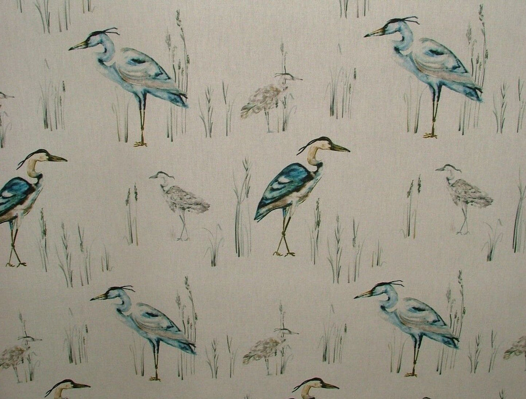 iLiv Herons Lagoon Cotton Curtain Upholstery Cushion Roman Blind Bird Fabric