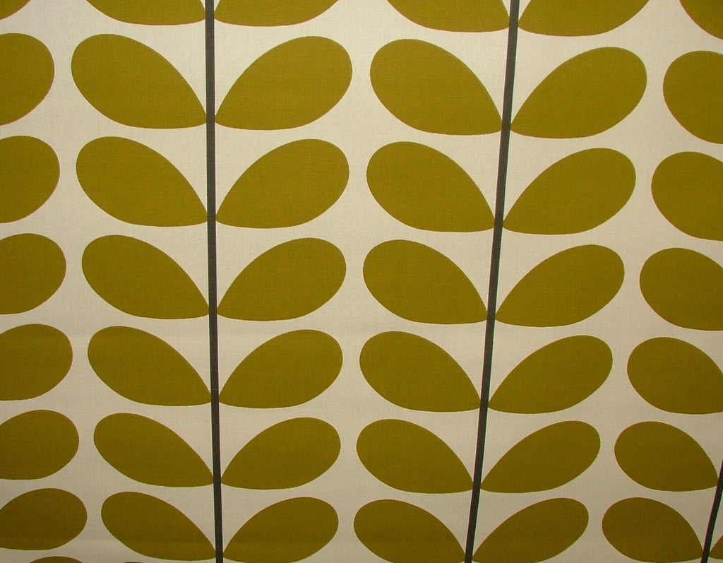 Designer Orla Kiely Two Colour Stem Olive Cotton Curtain Upholstery Craft Fabric