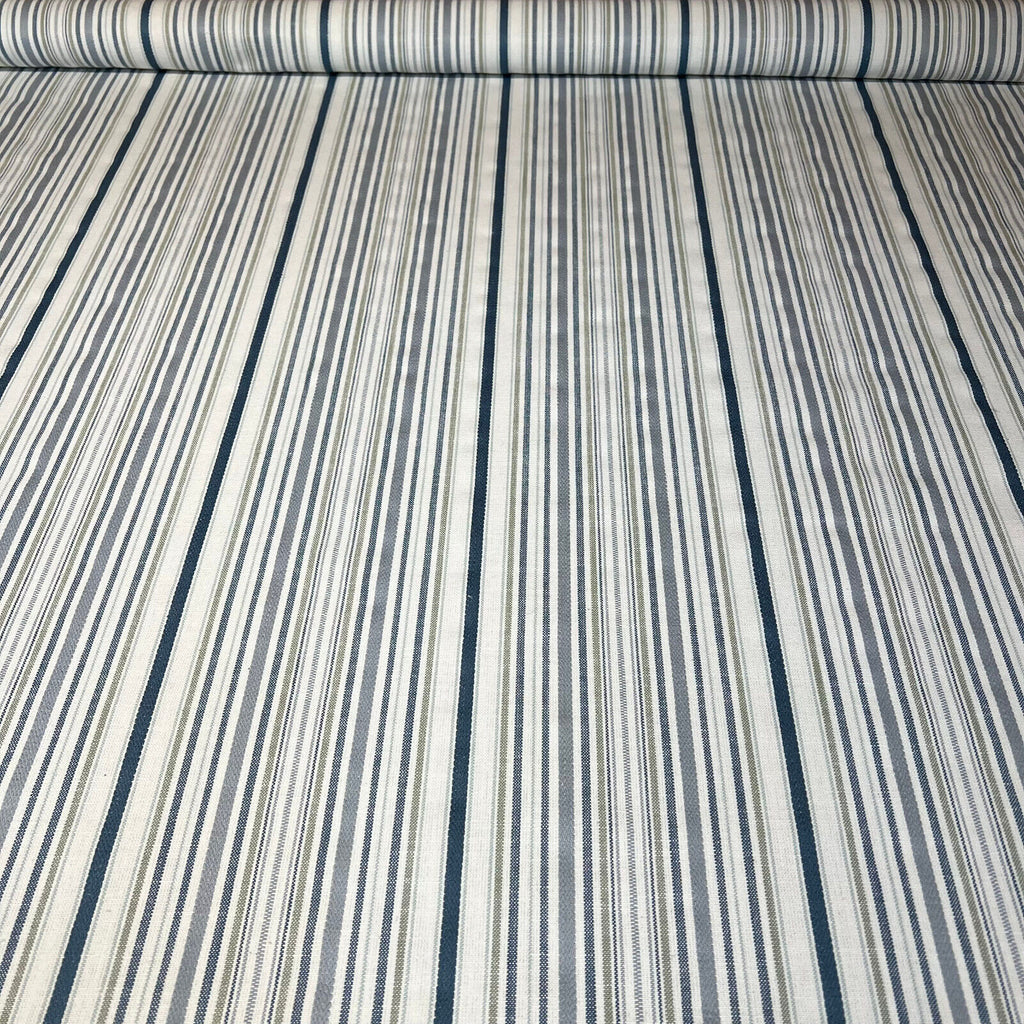 2.3 Metres iLiv Somerville Aqua Woven Stripe Curtain Upholstery Cushion Fabric