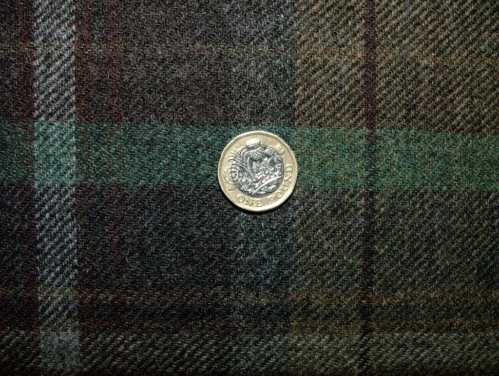 100% Shetland Wool Brown Teal Blue Tartan Upholstery Curtain Cushion Fabric
