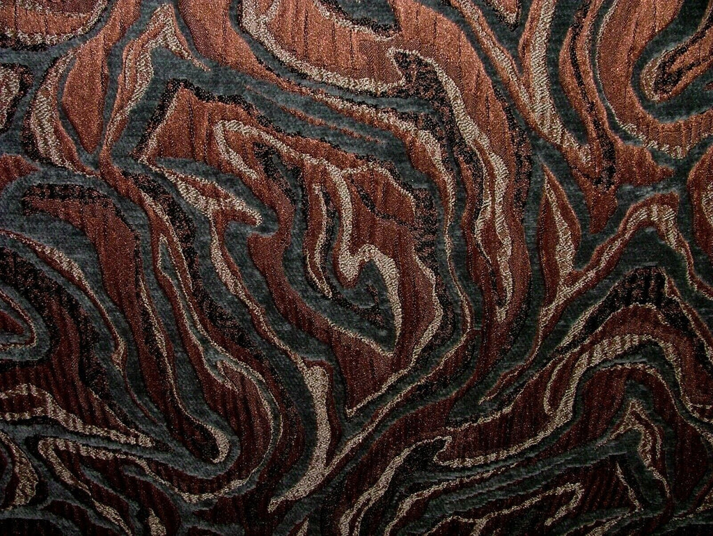 Oil Spill Copper Chenille Woven Jacquard Fabric Upholstery Cushion Curtain