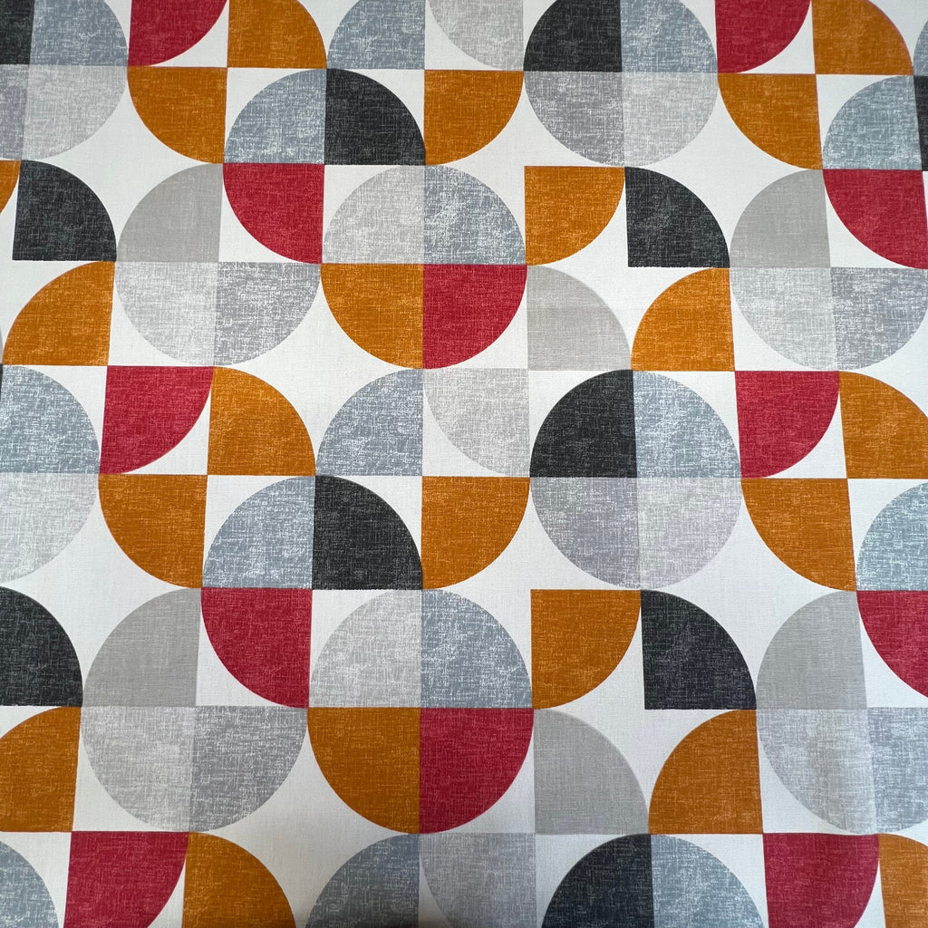 2 Metres iLiv Spiral Scarlet 100% Cotton Fabric Curtain Upholstery Cushion6