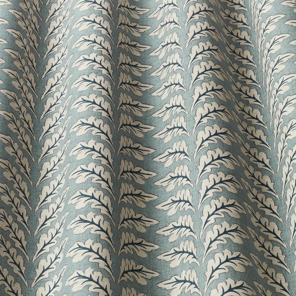 Morris Leaf Glacier Cotton Curtain Upholstery Cushion Roman Blind Fabric