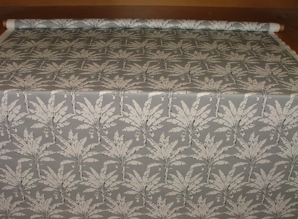 2.5 Metres iLiv Palm House Pewter Grey Cotton Fabric Cushion Curtain Upholstery