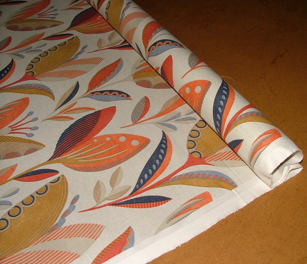 1.4 Metres Fryetts Leon Burnt Orange Cotton Fabric Upholstery Cushion Curtain1