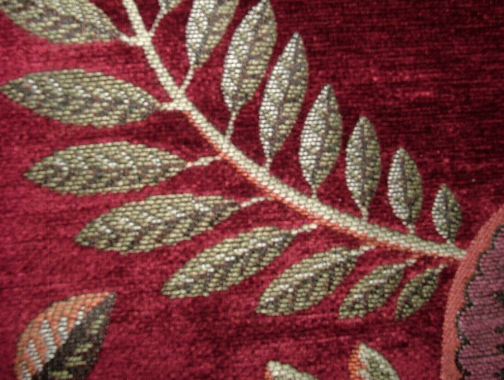 1 Metre Summer Fruits Ruby Chenille Fabric Curtain Cushion Upholstery Throws