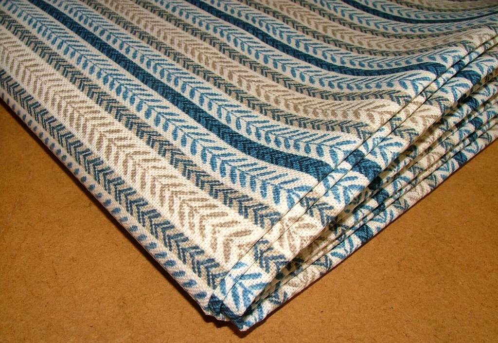 3.4 Metres iLiv Picot Batik Blue Woven Cotton Fabric Cushion Curtain Upholstery