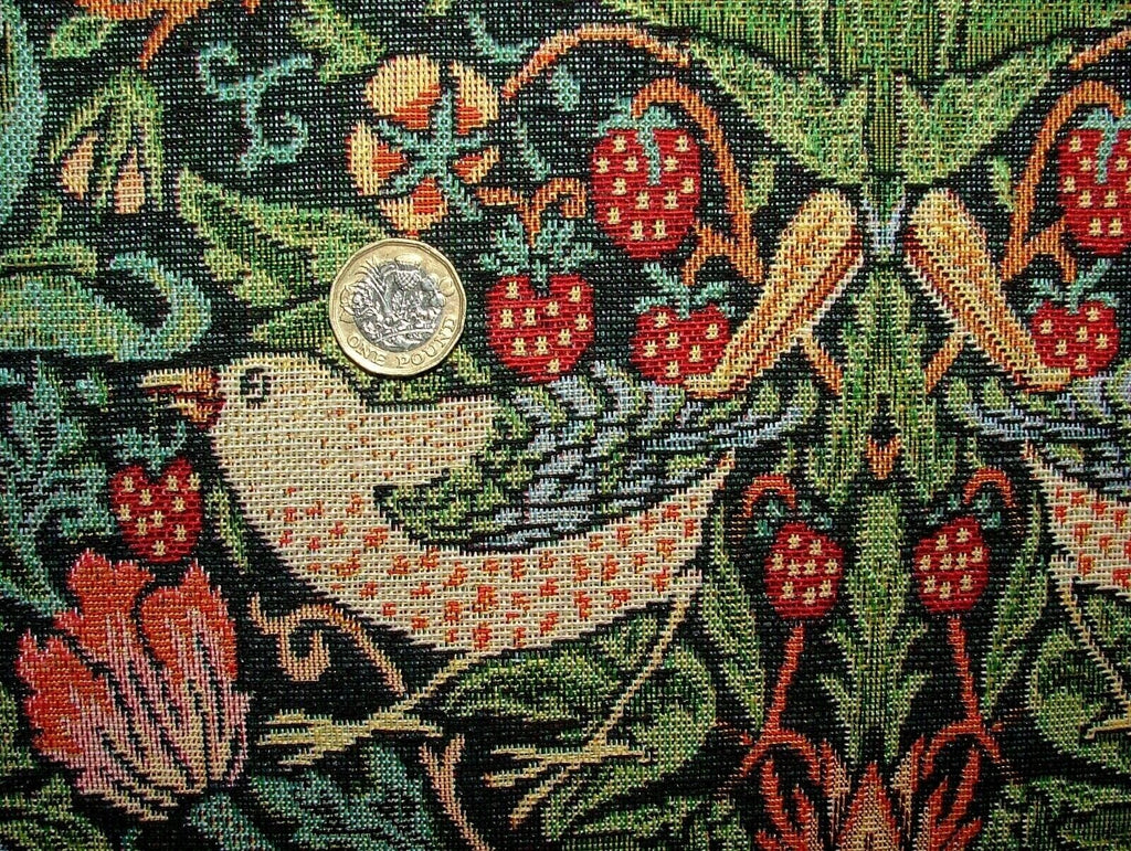 William Morris Strawberry Thief Tapestry Curtain Upholstery Cushion Fabric