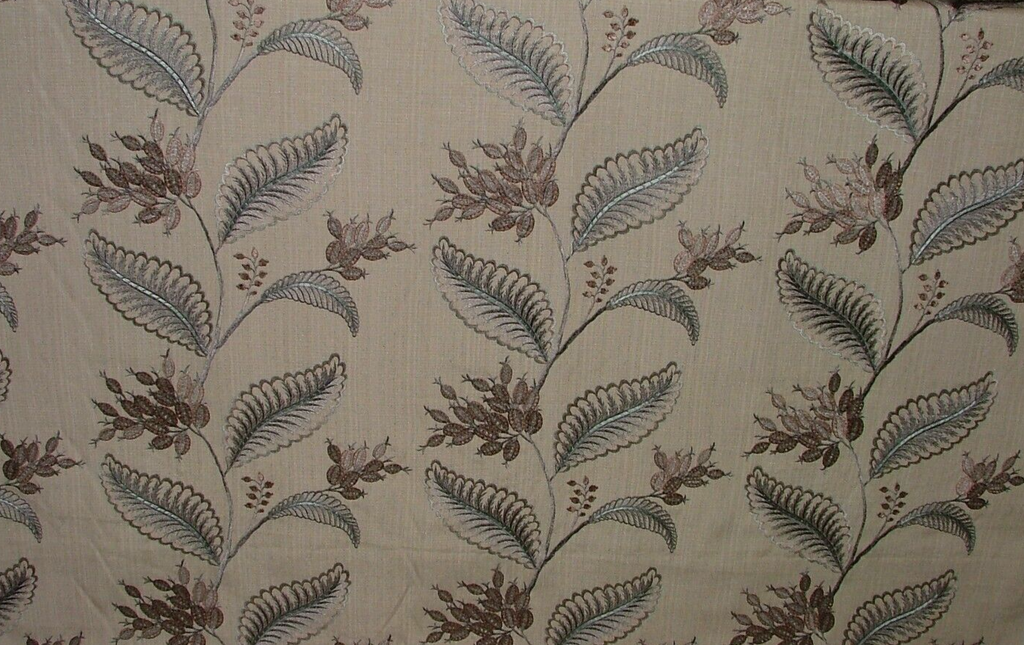 11 Metres Berryvine Dove Grey Embroidered Fabric Upholstery Curtain RRP £550.00