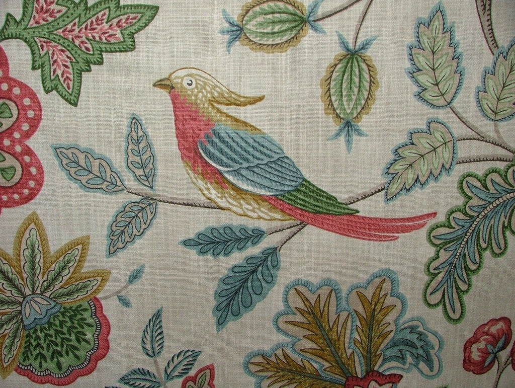 Chanterelle Chintz Ornate Bird Floral Cotton Curtain Upholstery Cushion Fabric