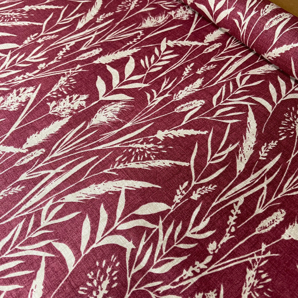 2.4 Metres iLiv Wild Grasses Rosewood Cotton Fabric Cushion Curtain Upholstery