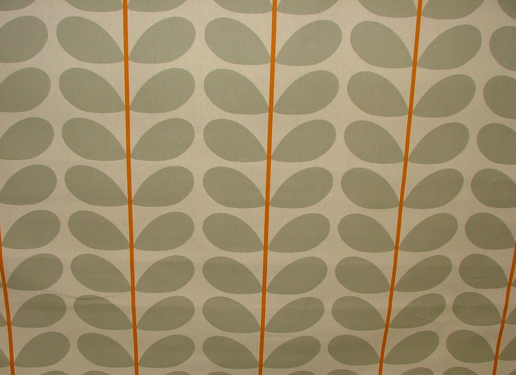 Designer Orla Kiely Two Colour Stem Warm Grey Cotton Curtain Upholstery Fabric