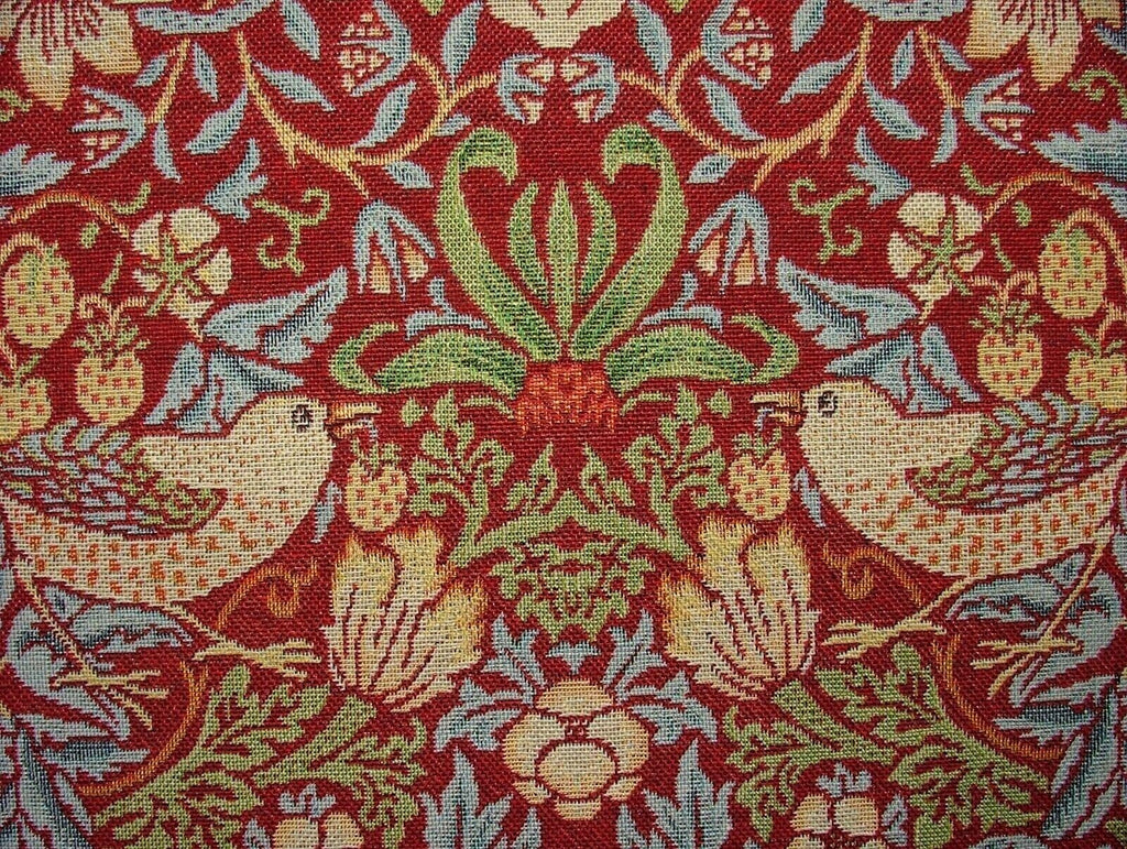 William Morris Strawberry Thief Tapestry Curtain Upholstery Cushion Fabric