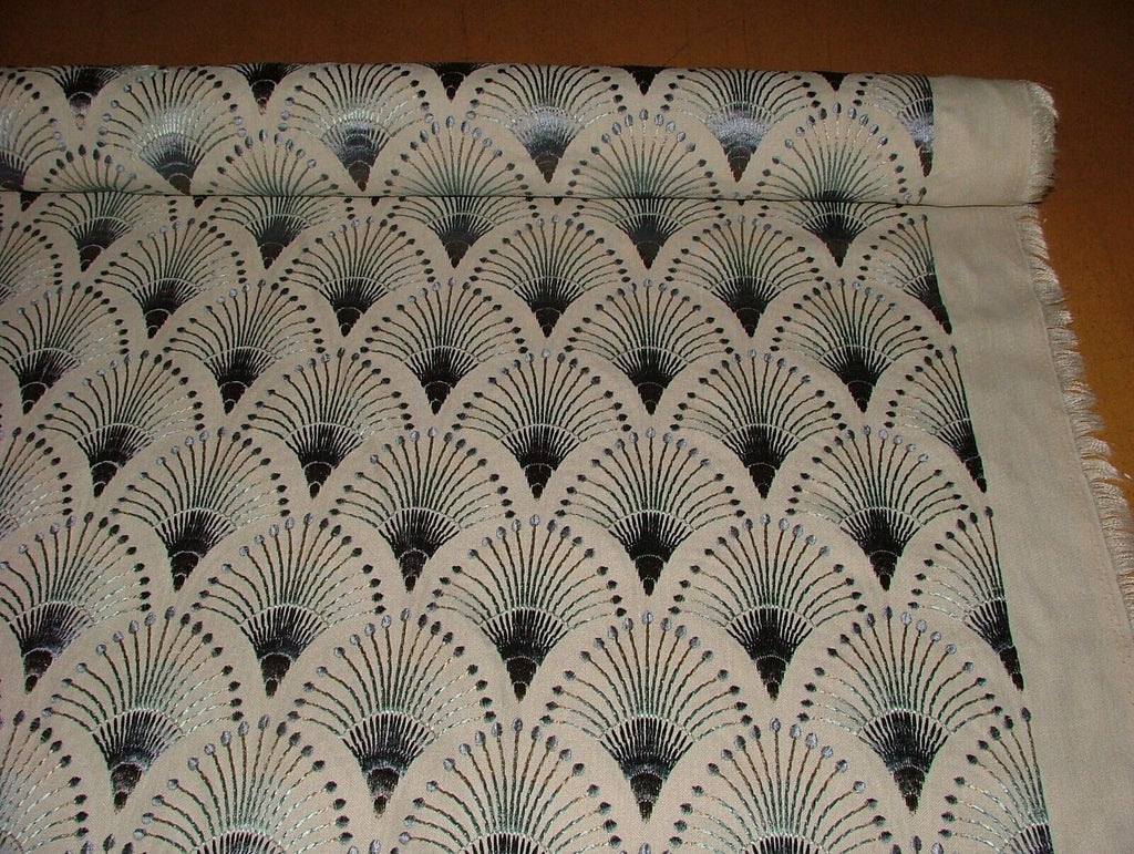 Embroidered Art Deco Fan Cloud Fabric Curtain Upholstery Cushion Soft Furnishing