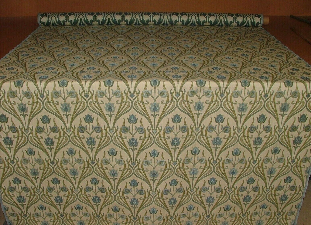 Art Nouveau Pugin Duckegg Woven Jacquard Curtain Upholstery Cushion Blind Fabric