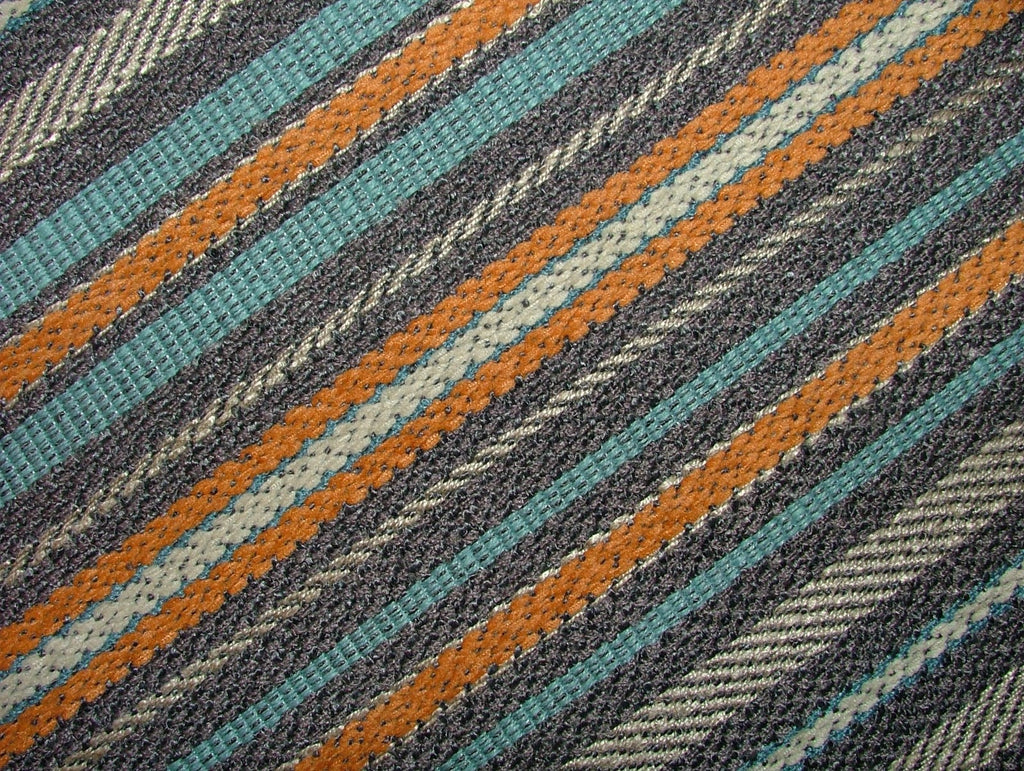 iLiv Thick Woven Stripe Fabric 1.6m Hendrix Noir Curtain Upholstery Cushion1