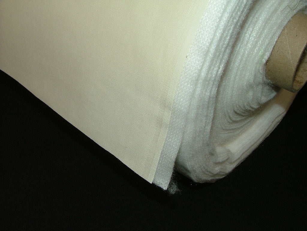 25 Metre Roll Of Bonded Interlining With 100% Ivory Sateen Curtain Lining