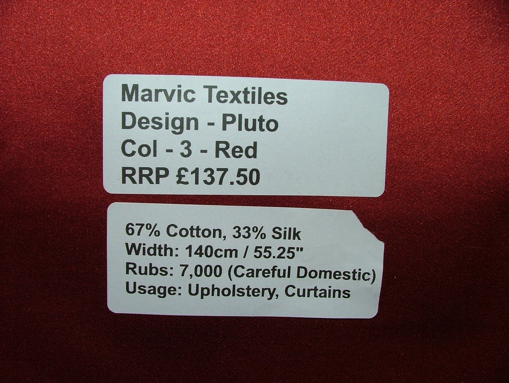 Silk Blend Curtain Fabric Marvic Textiles Pluto Red RRP £2750.00  -  20 Metres2