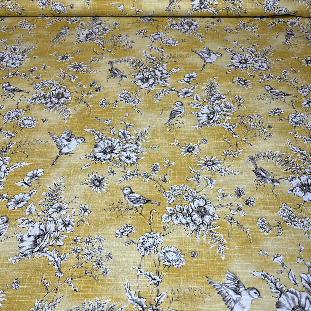 3.2m iLiv Finch Toile Buttercup Cotton Curtain Upholstery Cushion Blind Fabric