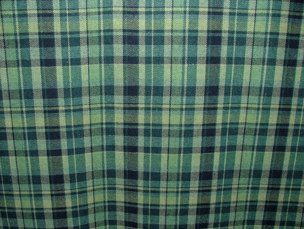 Ocean Highland Wool Blend Tartan Check Upholstery Grade Curtain Cushion Fabric