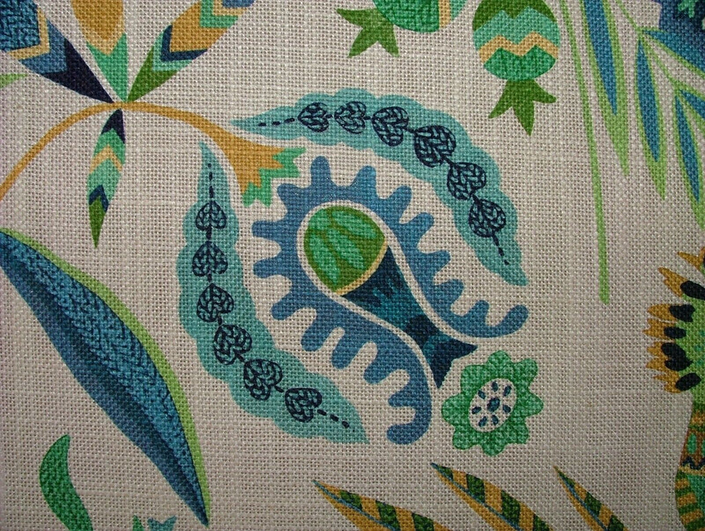 Hoopoe Bird Neptune Linen Blend Fabric - Curtain Upholstery Cushion Headboards