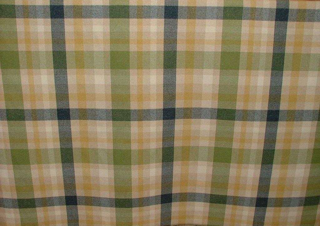 Tobermory Ochre Wool Effect Thick Tartan Upholstery Curtain Cushion Fabric